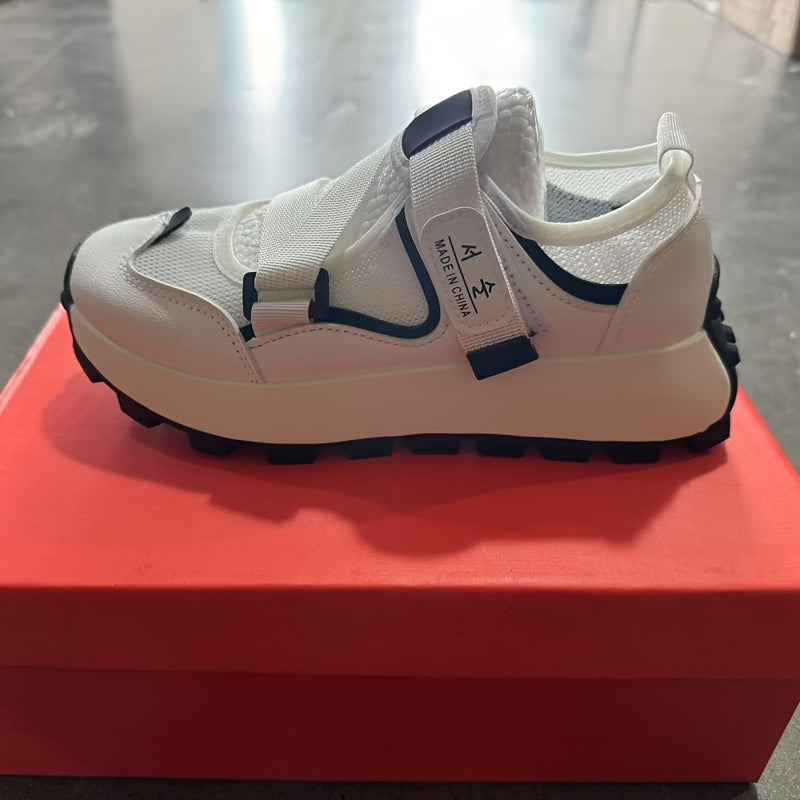 Women's Summer Casual Sneakers Breathable Mesh Adjustable Slip-On White Black