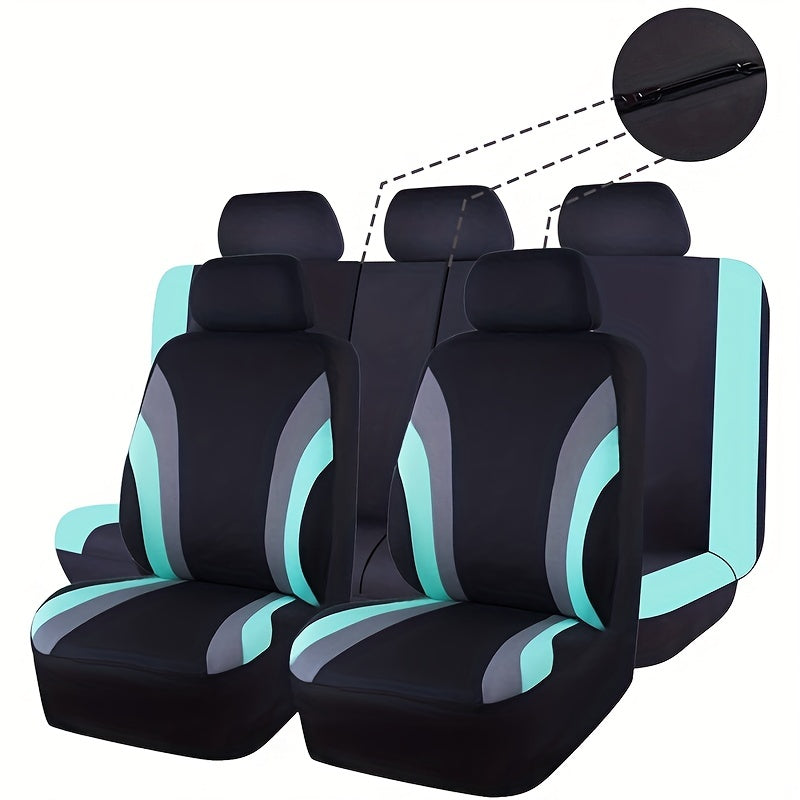 Набор чехлов для автомобильных сидений для женщин, 9 шт., универсальный, с застёжками-молниями, поролон, интерьер автомобиля