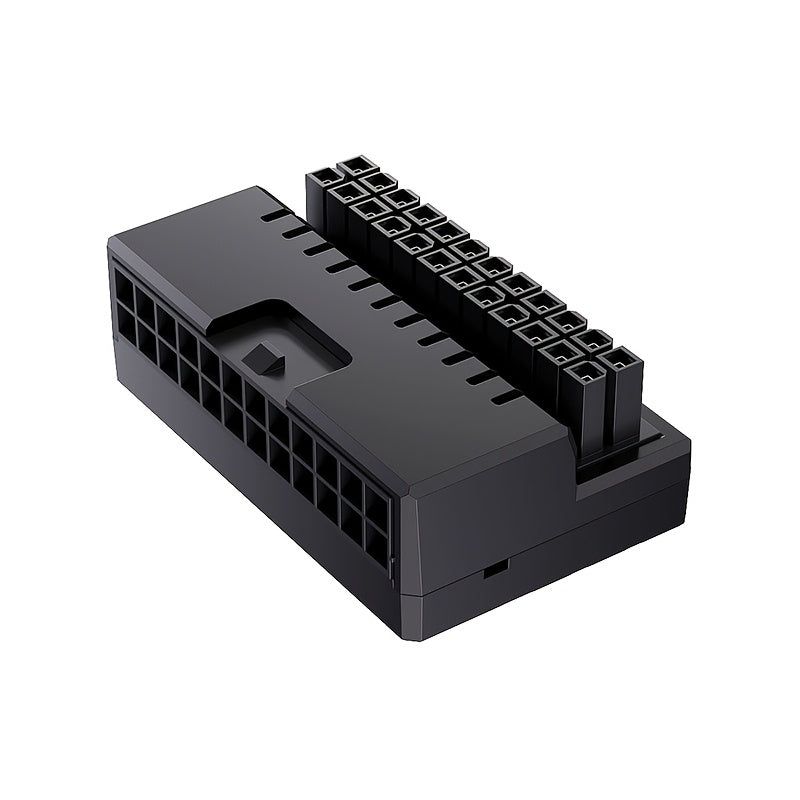 24Pin 90 Degree Power Supply Converter for ATX Motherboards Matte Finish Horizontal Cable Routing