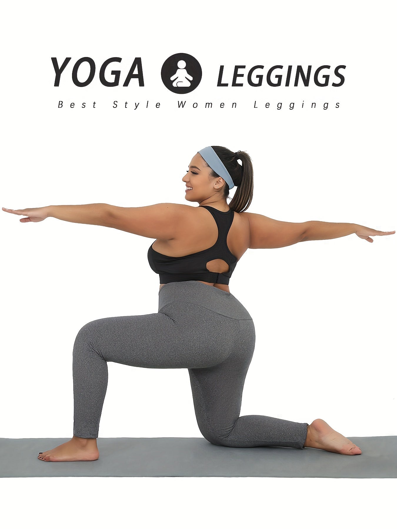 Women's Plus Size High Waisted Tummy Control Leggings for Yoga and Workout