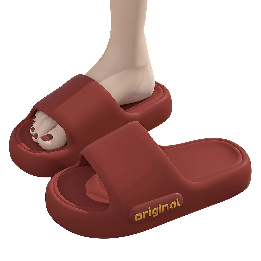 Women Eva Slides Thick Cushioned Open-Toe Indoor Outdoor House Slippers Red