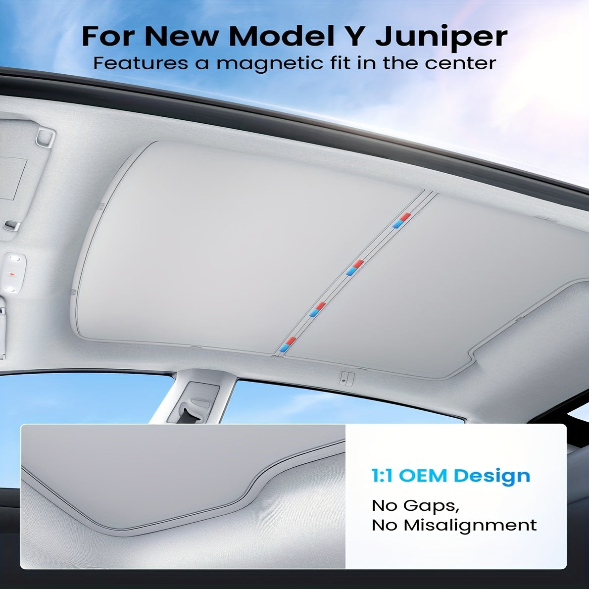 Car Sunroof Cover Foldable Heat-Insulating Gap-Free Black Red
