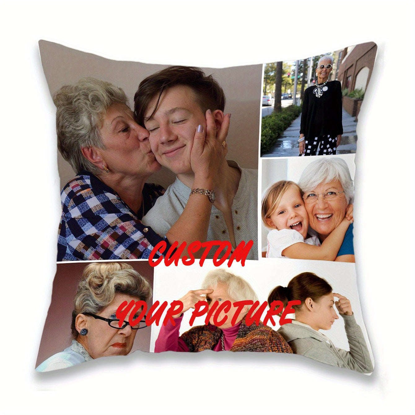 Customizable Photo Pillowcase Soft Polyester Zippered for Sofa Bed Gift
