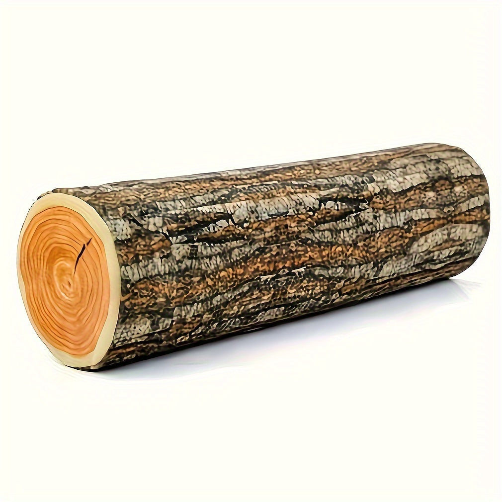 Round Tree Stump Throw Pillow Cushion 3D Printed Log-Shaped Support Pillow for Bedroom Living Room Sofa