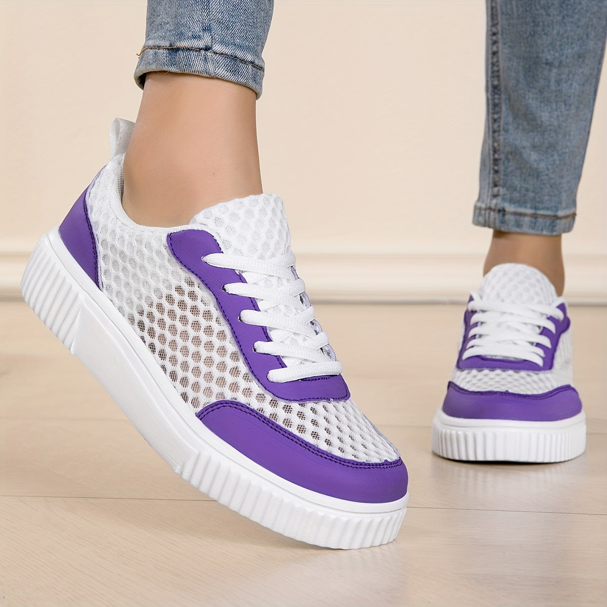 Women’s Breathable Mesh Sneakers Lightweight EVA Slip-On Casual Running Shoes