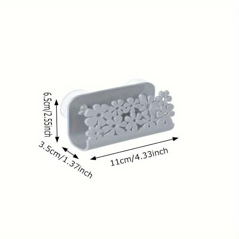 Wall Mounted Plastic Soap and Sponge Holder with Suction Cup for Kitchen Bathroom