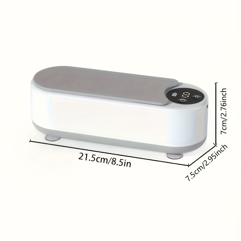 USB Rechargeable Vibrating Glasses Cleaner for Jewelry Watches Teeth Guards White