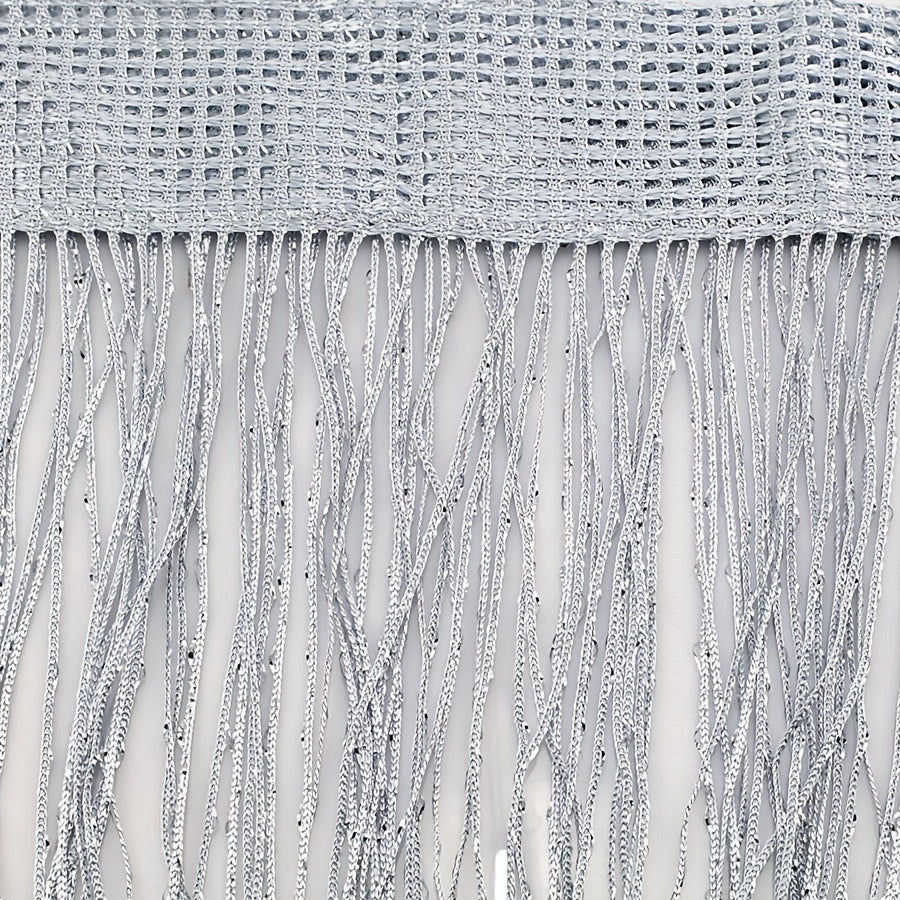 Orange and Yellow Beaded Curtain Polyester Sheer Door Hanging for Living Room Bedroom Wedding Entrance