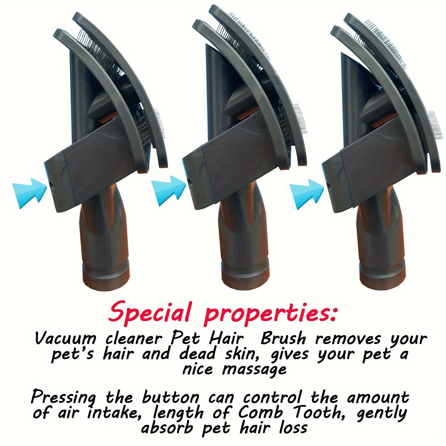 Uy hayvonlarini parvarish qilish cho'tkasi va mashhur vakuum brendlari bilan mos keladigan uzatma shlangi - itlar uchun mukammal, V11, V10, V8 va V7 modellari uchun mos.