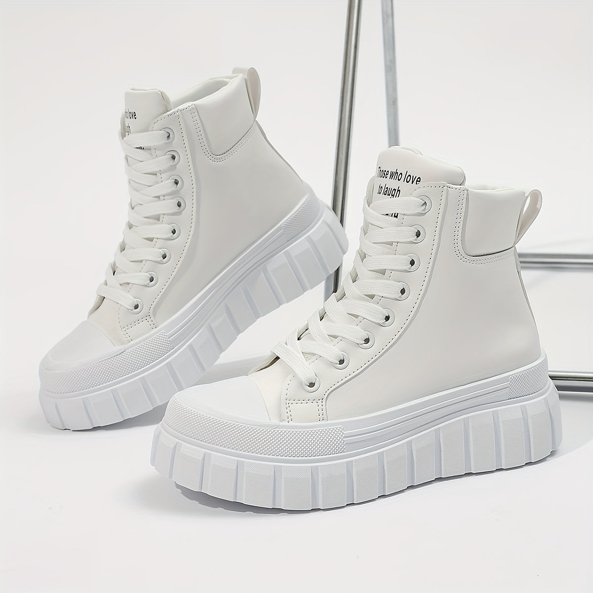 Women's Casual Black Thick Sole High Top Sneakers