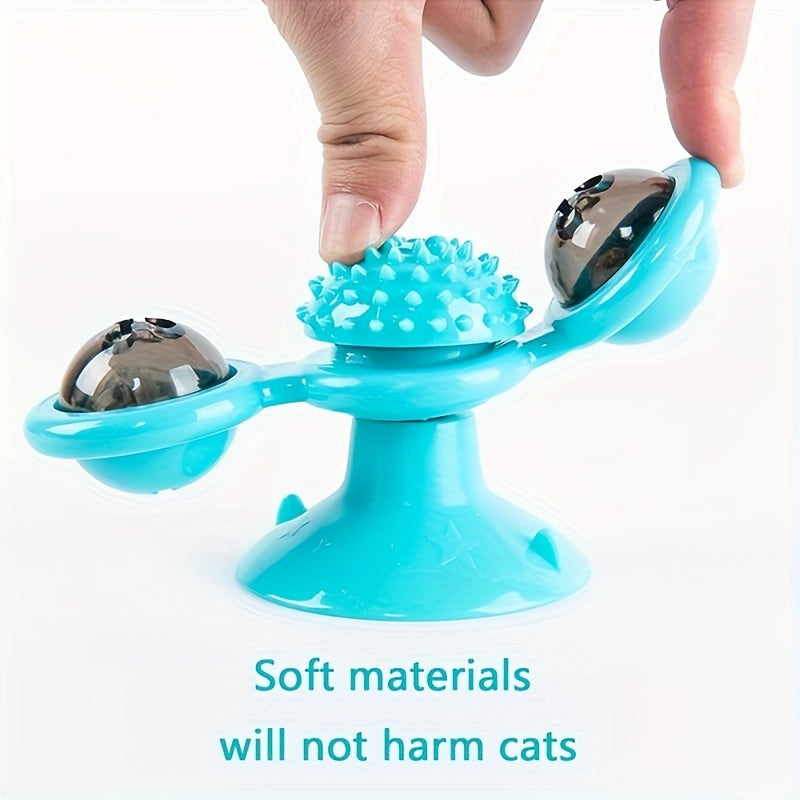 Interactive Plastic Cat Toy - Spinning Windmill for Cats, Exercise and Bonding