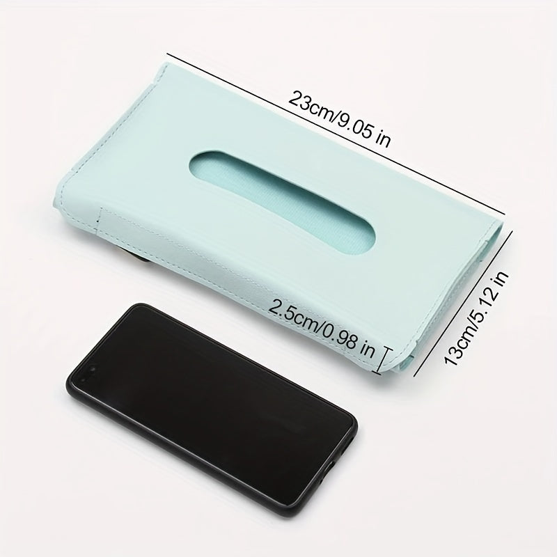 Organizador de caja de pañuelos para visor de sol de cuero PU para interior de coche