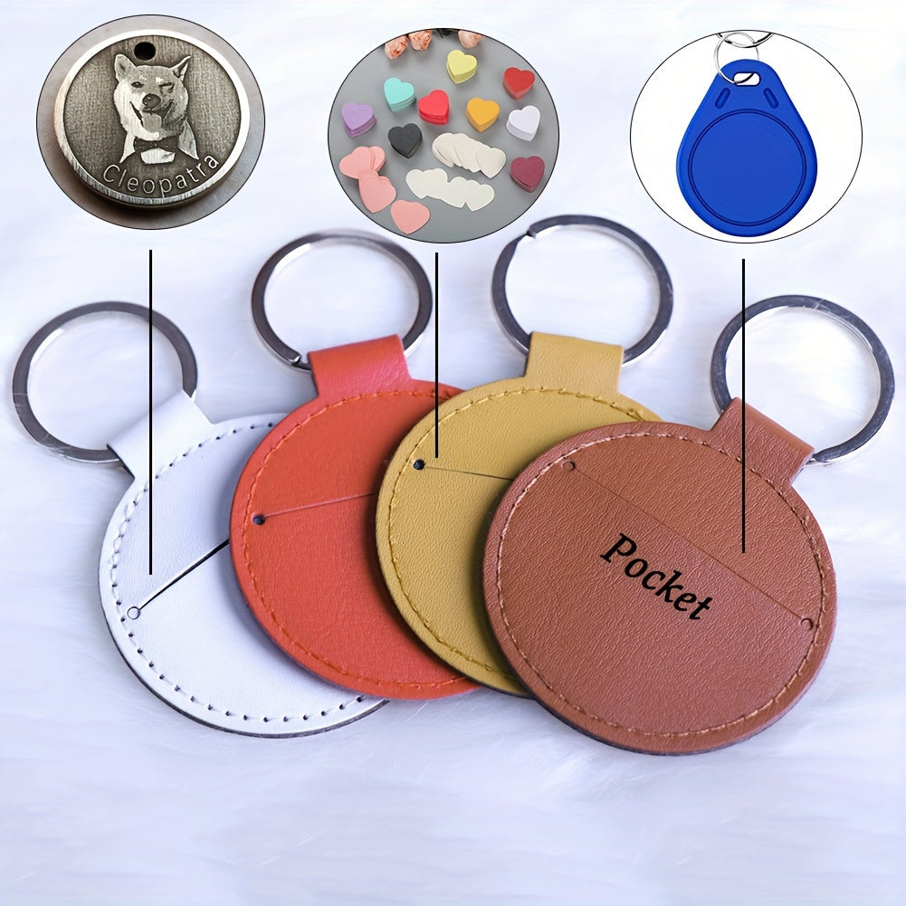 Set of 30/32 PU Leather Key Rings for Men with Laser Engraving, Backpack Keychains