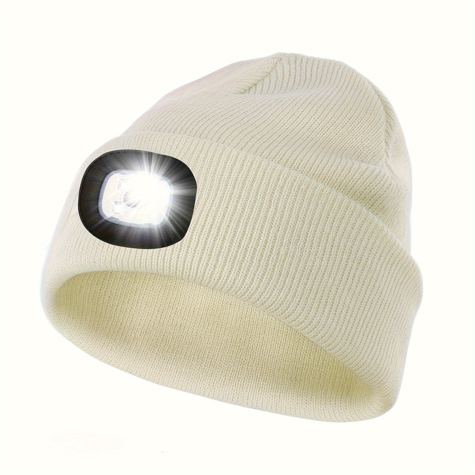 Unisex LED Beanie Hat with 4 LEDs for Night Walking Camping and Fishing