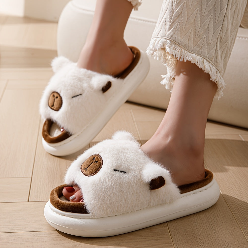 Unisex Fabric Open Toe Slippers for Home All-Season Comfort