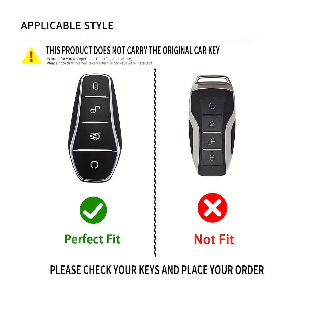 Universal TPU Car Key Fob Cover Transparent Black Protective Shell with Ring