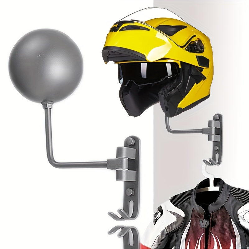 Motorcycle Helmet Rack Wall Mount Aluminum Alloy Heavy Duty Bike Helmet Holder