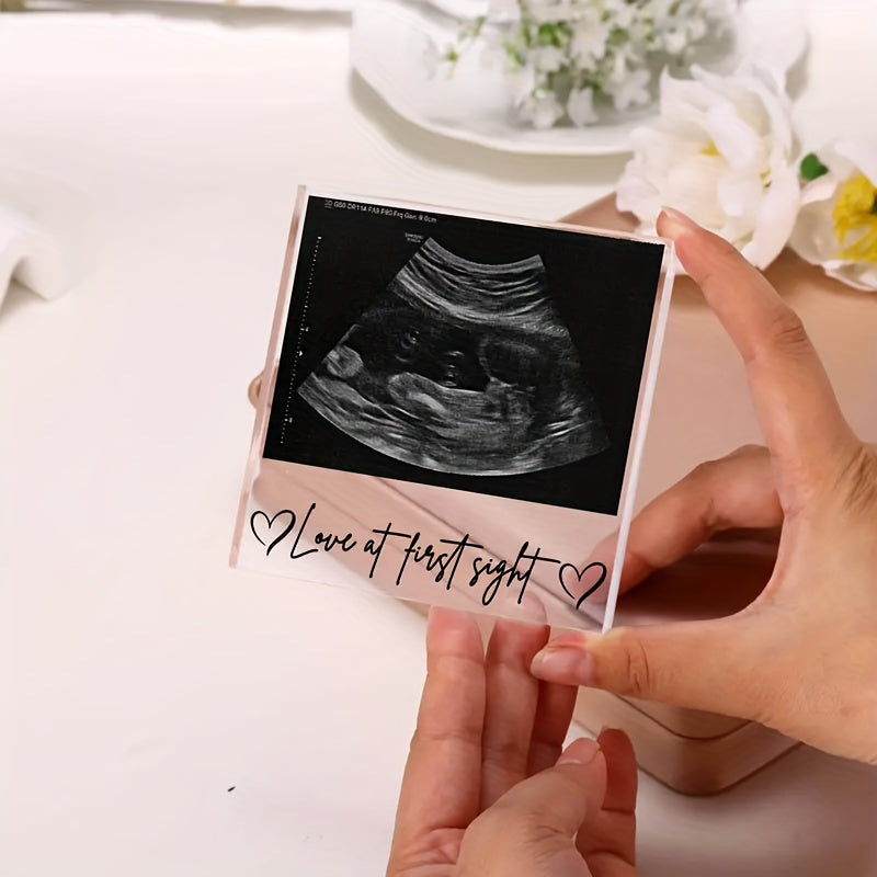 Acrylic Ultrasound Photo Tent Card High-Gloss Pregnancy Announcement Gift