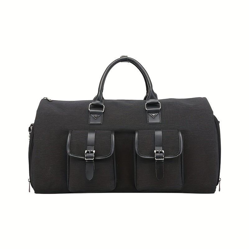 Men's Large Capacity Suit Luggage Bag Made of PU Nylon for Business Trips