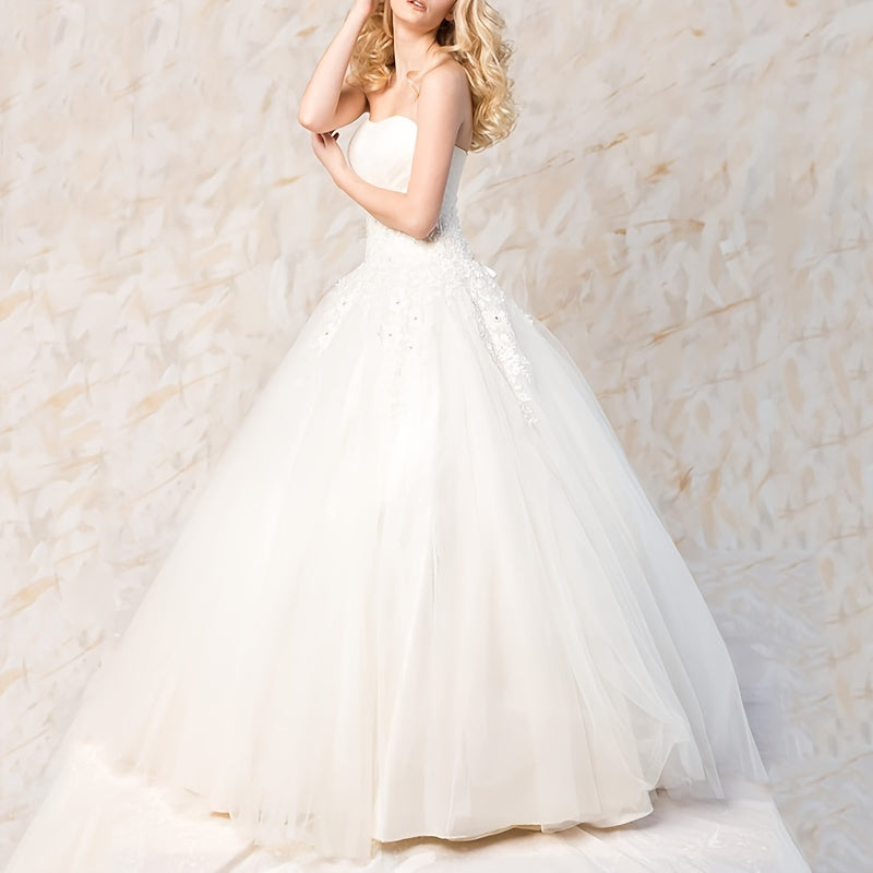 White A-Line Crinoline Petticoat for Bridal Gowns 4 Layers Tulle Waist Adjustable