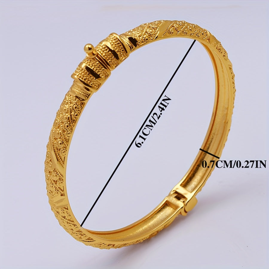 Elegant Open Gold Bracelet for Brides Middle Eastern Jewelry Ethnic Style