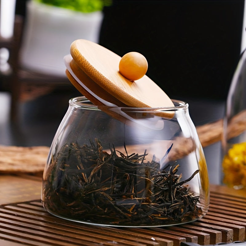 Clear Glass Jar with Lid for Candy Tea Nuts Storage Airtight Cylinder Canister