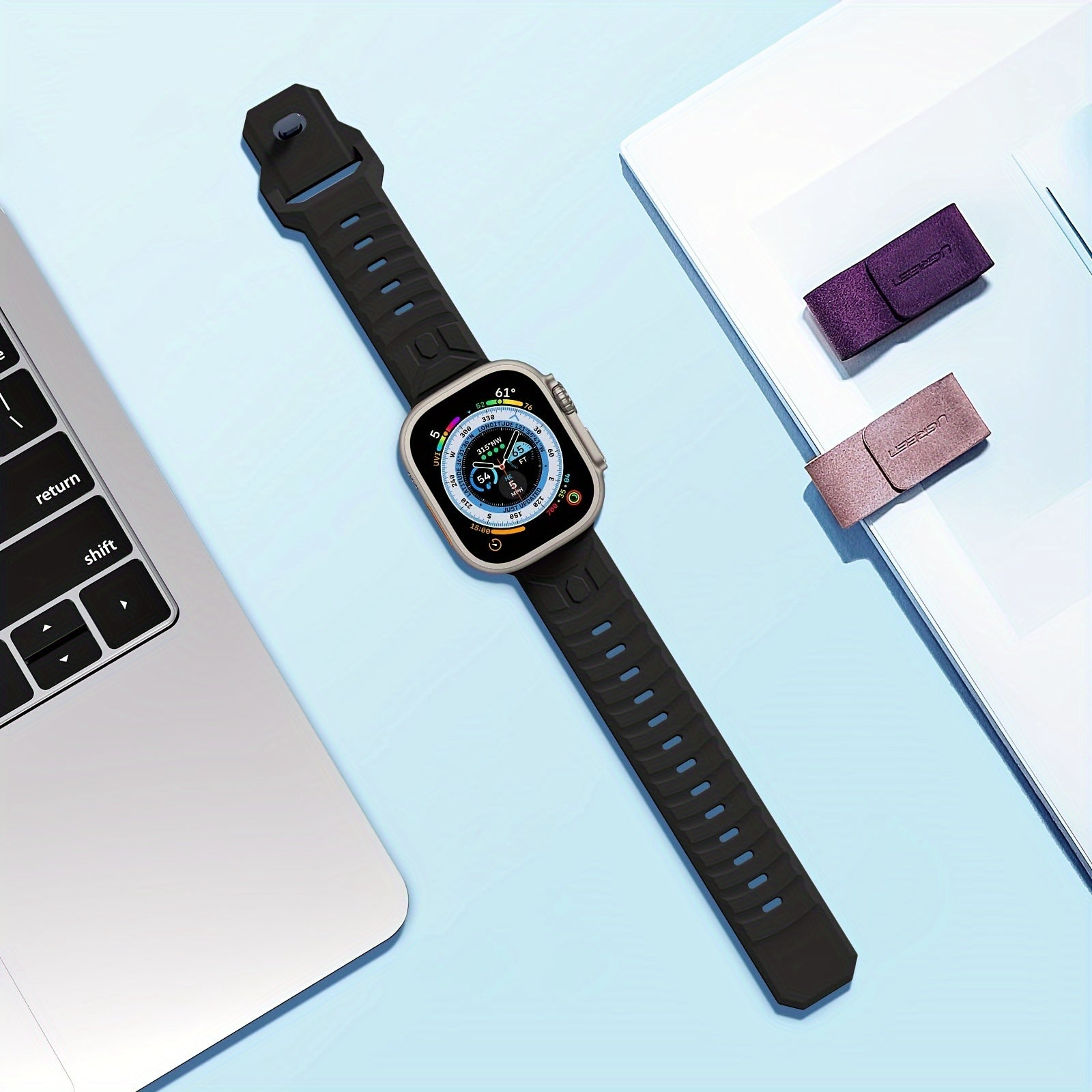 Silicone Sport Watch Band for Apple Watch Water-Resistant Compatible with Series 4-10 Men Women