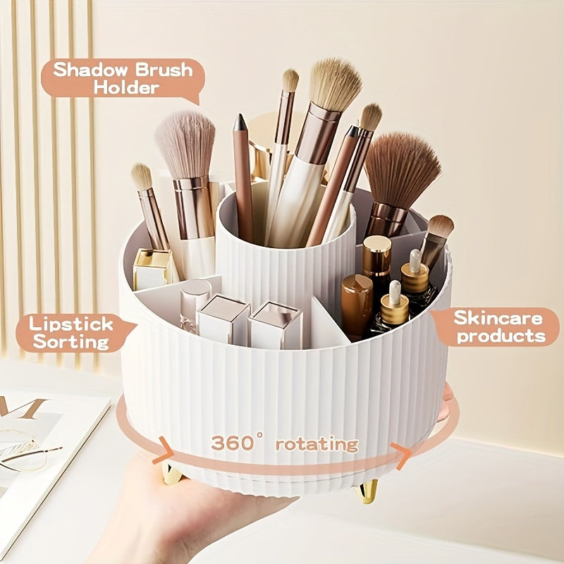 Rotating Makeup Organizer with 5 Compartments and Luxury Design