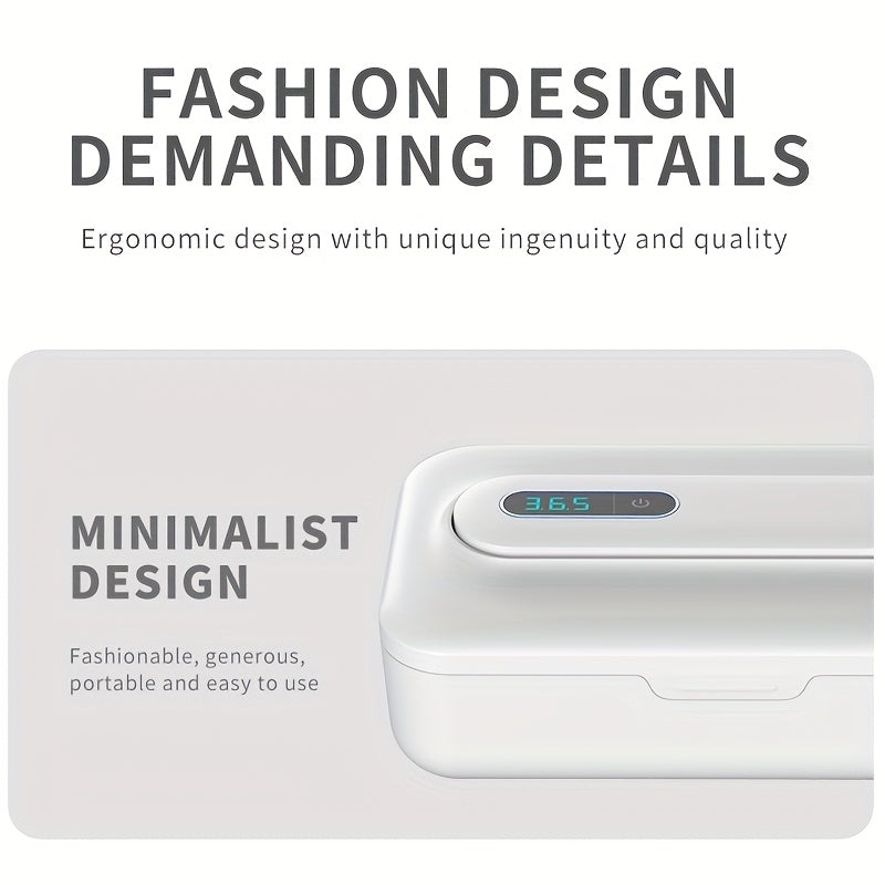 UV Ozone Cleaner Lamp with Detachable Tube 360° Sterilization Rechargeable White