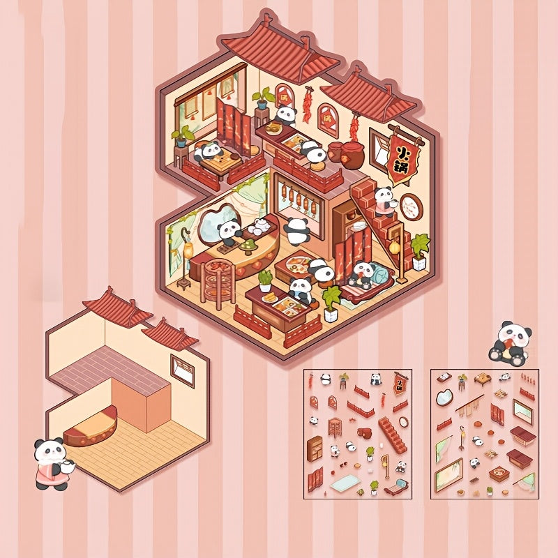 3D Наклейки для ландшафта хранения для миниатюрных сцен Маленький дом Журналинг DIY Облегчение стресса