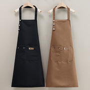 Unisex Canvas Polyester Apron with Pockets for Cooking and BBQ