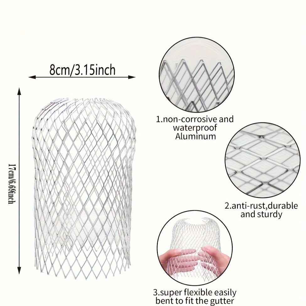 4-Pack Aluminum Gutter Guard Mesh Filter for Debris Prevention Easy Install