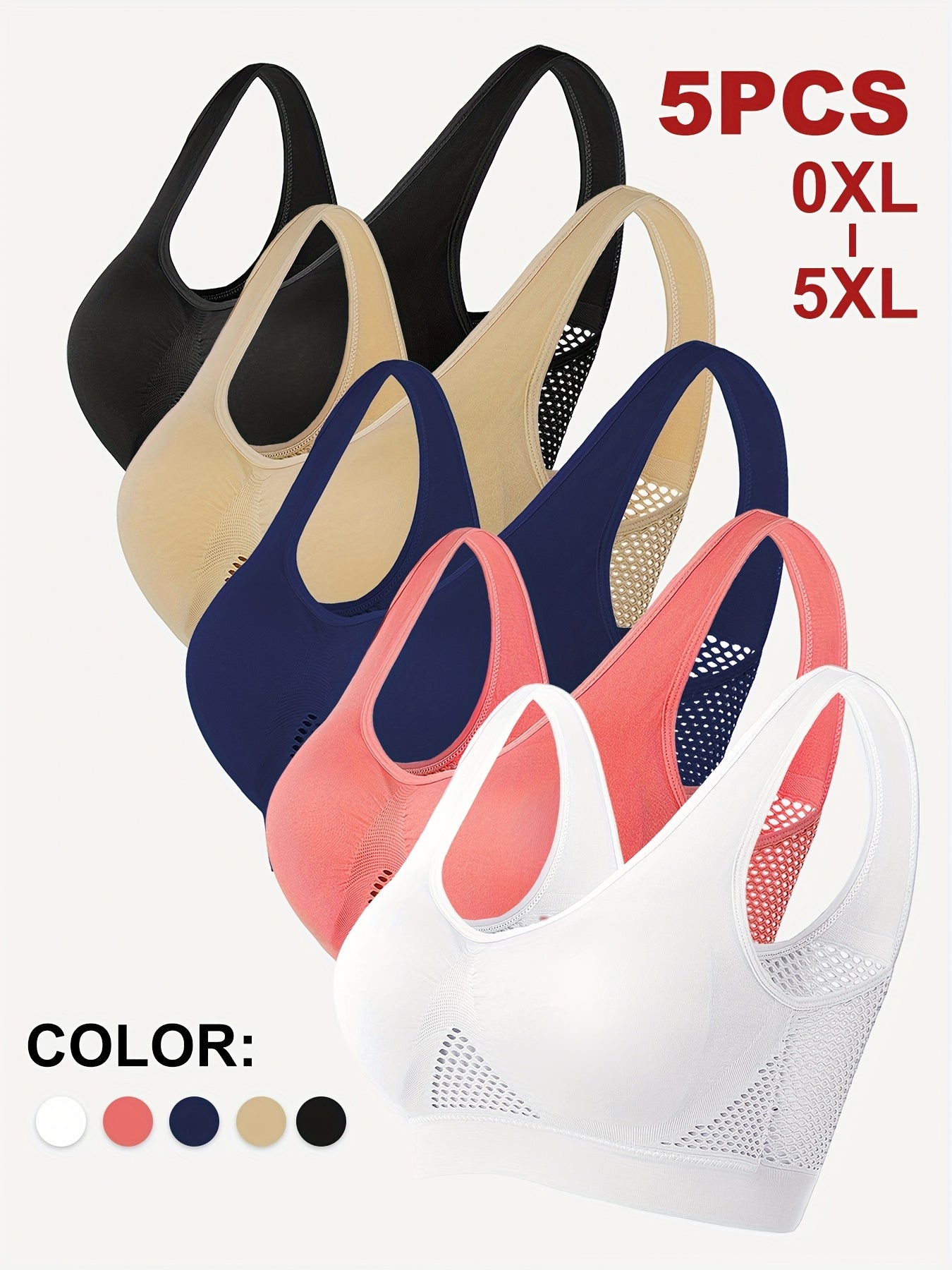 Women Plus Size Sports Bra Wireless Padded Breathable Yoga Running Set