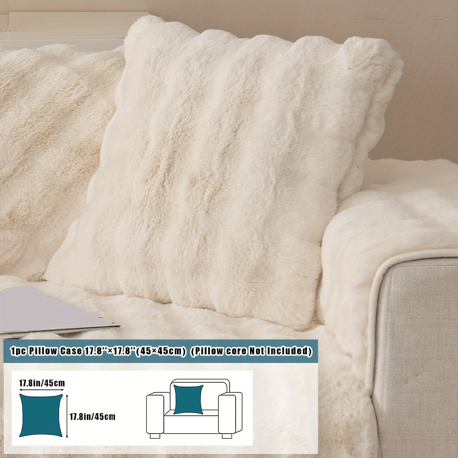 Имитация кролика плюшевая подушка-диван для домашних животных, дружелюбная к собакам с нескользящим чехлом для защиты мебели и декора в спальне, офисе или гостиной.