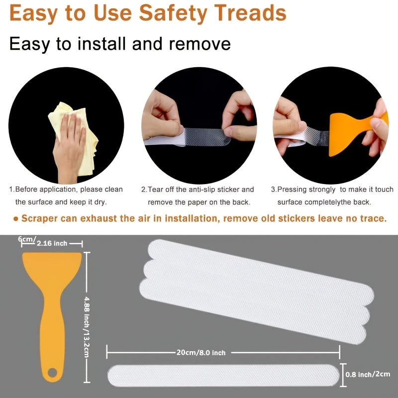 Set of 13/25/37 Anti-Slip Shower and Bathtub Safety Strips, 20.32cm x 2.03cm