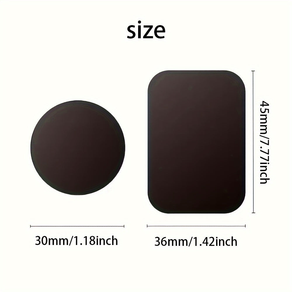 10 Sets Phone Accessories Magnetic Sheets Circular Rectangular Stainless Steel Gold