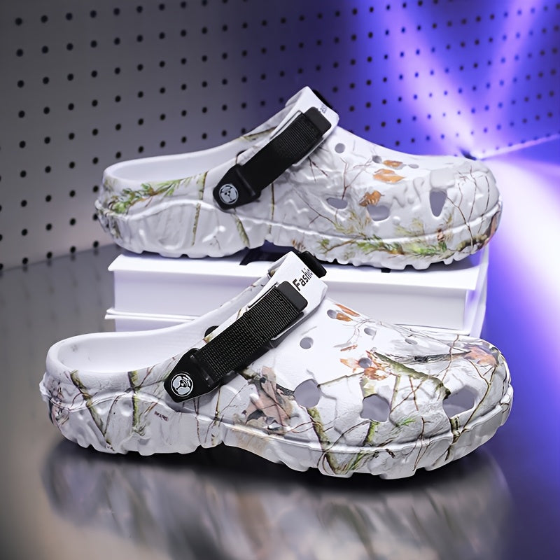 Women's Breathable EVA Summer Sandals Strappy Camouflage Flats Khaki