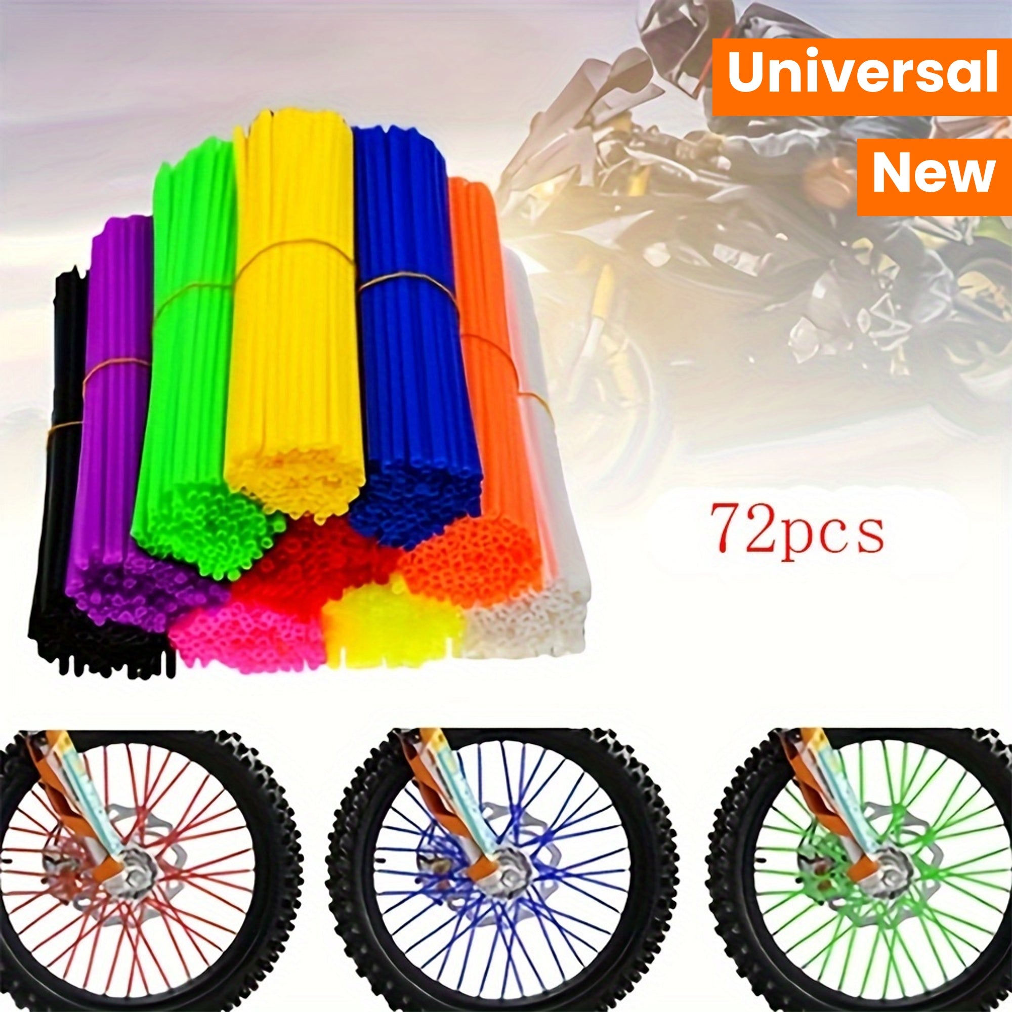 Universal Motorcycle Wheel Rim Spoke Wrap Kit 24cm 9.4in Dirt Bike Enduro