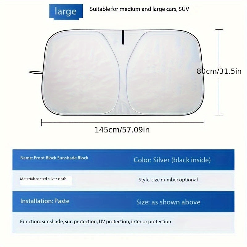 Universal Car Sunshade Double-Circle Sun Visor for Front Windshield Heat UV Protection