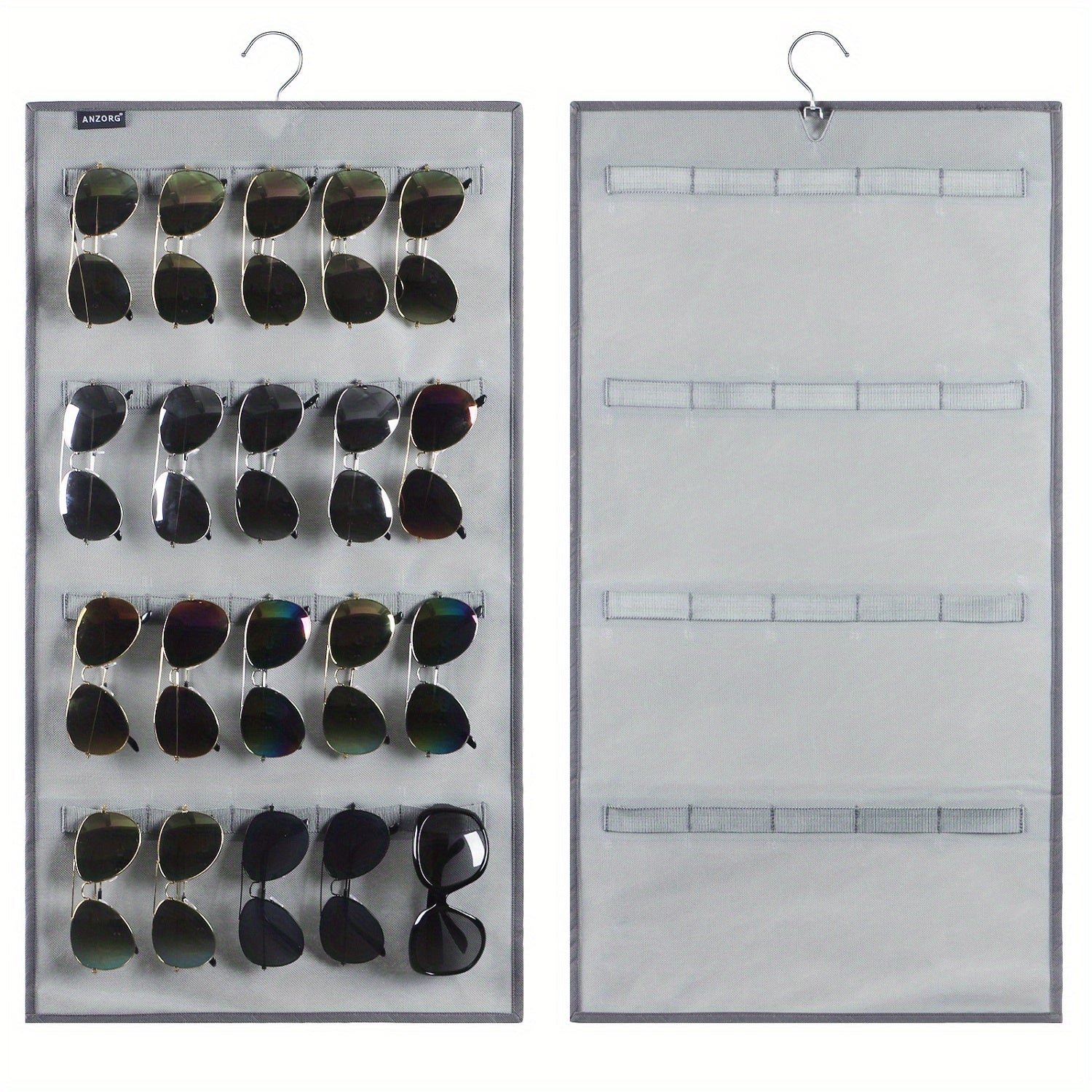 Настенный органайзер для солнцезащитных очков с 40 слотами для двустороннего подвешивания, стойка для хранения очков, держатель для очков и витрина для eyewear