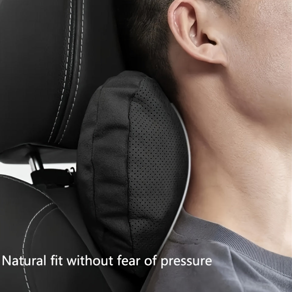 Universal Suede Headrest and Lumbar Support Combo Breathable Ergonomic Pillow Set