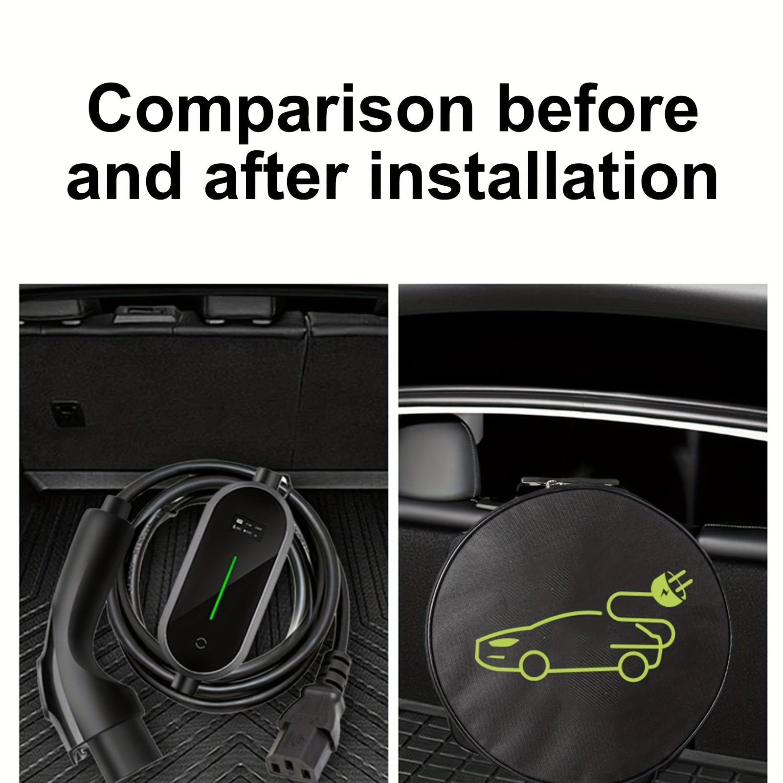 Electric Car Charger Cable Storage Bag Waterproof Organizer Case Portable Durable Universal