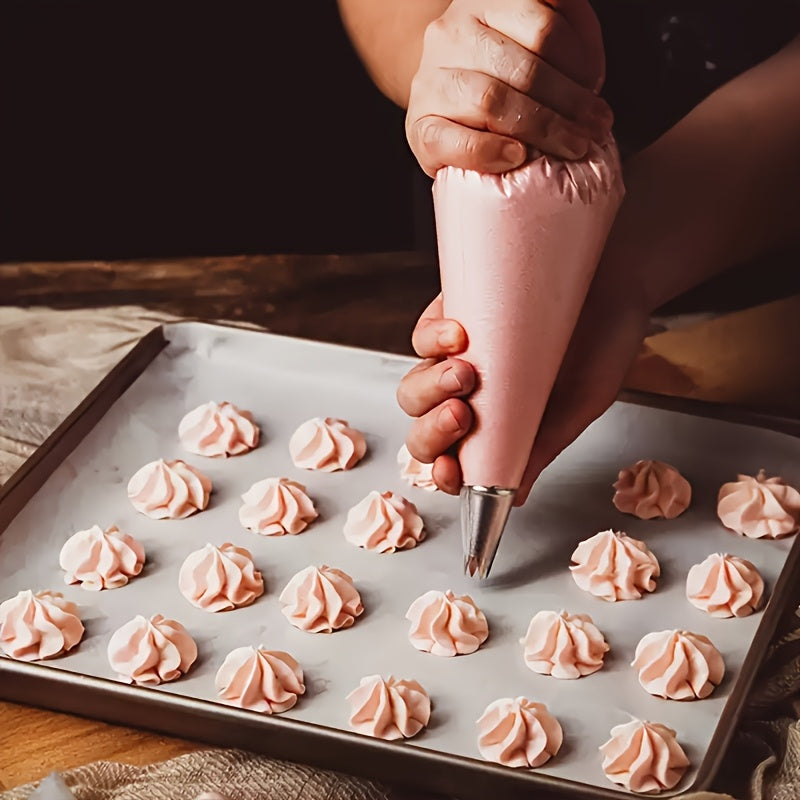 100 bolsas de plástico desechables para pastelería con boquillas para hornear y decorar pasteles