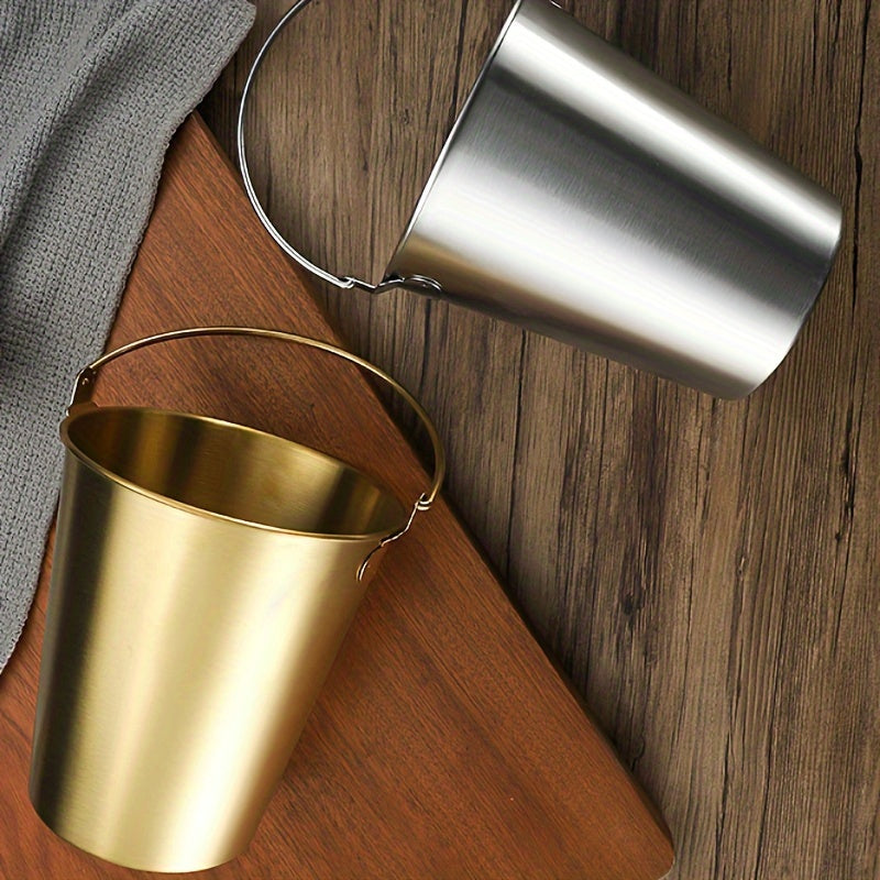 Qopqoq bilan oltin zanglamas po'latdan yasalgan muz idishi, sovuq ichimliklar va atıştırmaliklar uchun, Rojdestvo sovg'asi uchun ideal.