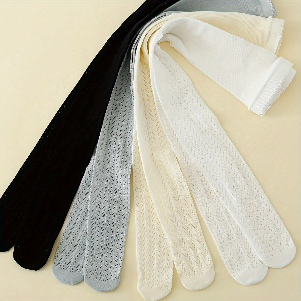 Girls' Mesh Pantyhose 4 Pairs All-Season Breathable Comfortable Outdoor Wear