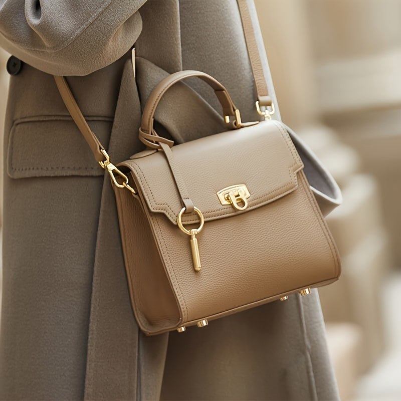 Genuine Leather Crossbody Bag for Women Elegant Quilted Small Handbag with Adjustable Strap