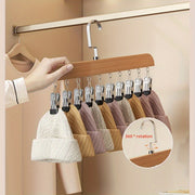 Organizador de pared de madera con 10 clips de acero inoxidable para armario, baño, dormitorio, almacenamiento