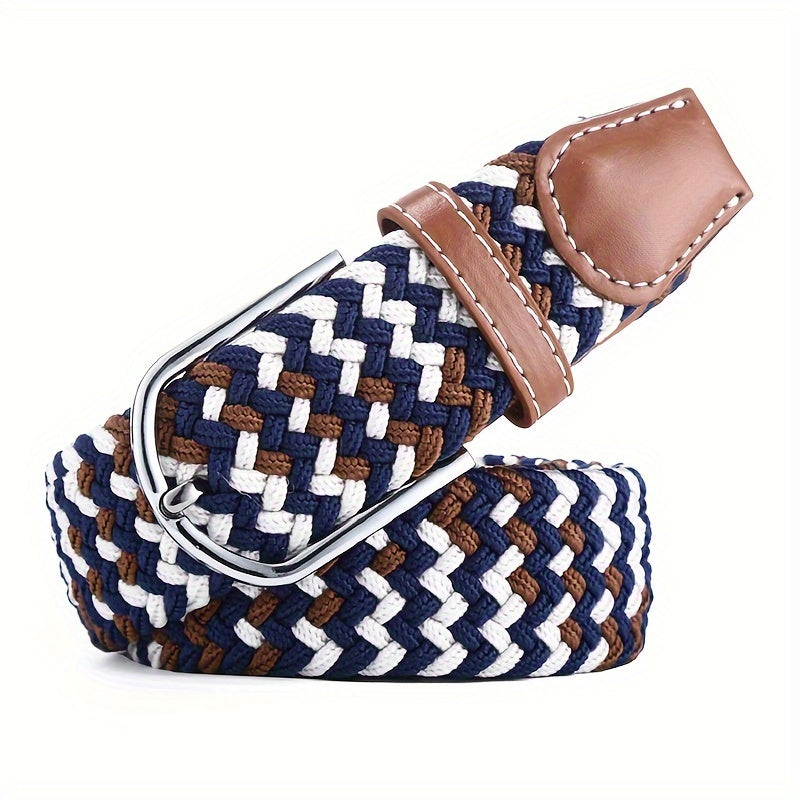 Women's Braided Elastic Belt with Woven Design for Golf and Casual Wear