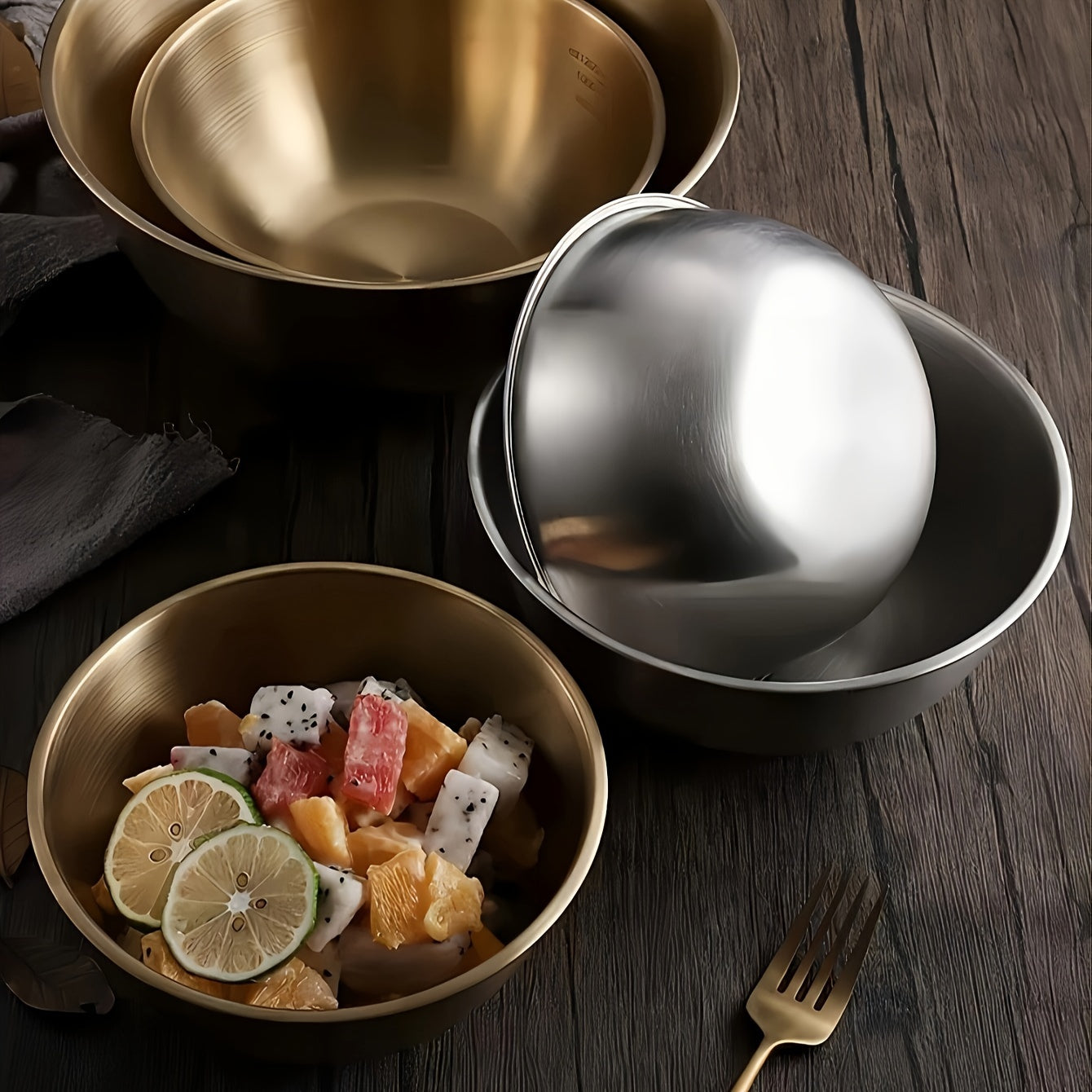 Stainless Steel Mixing Bowl 3 Quart Food Storage Salad Prep Kitchen Accessory