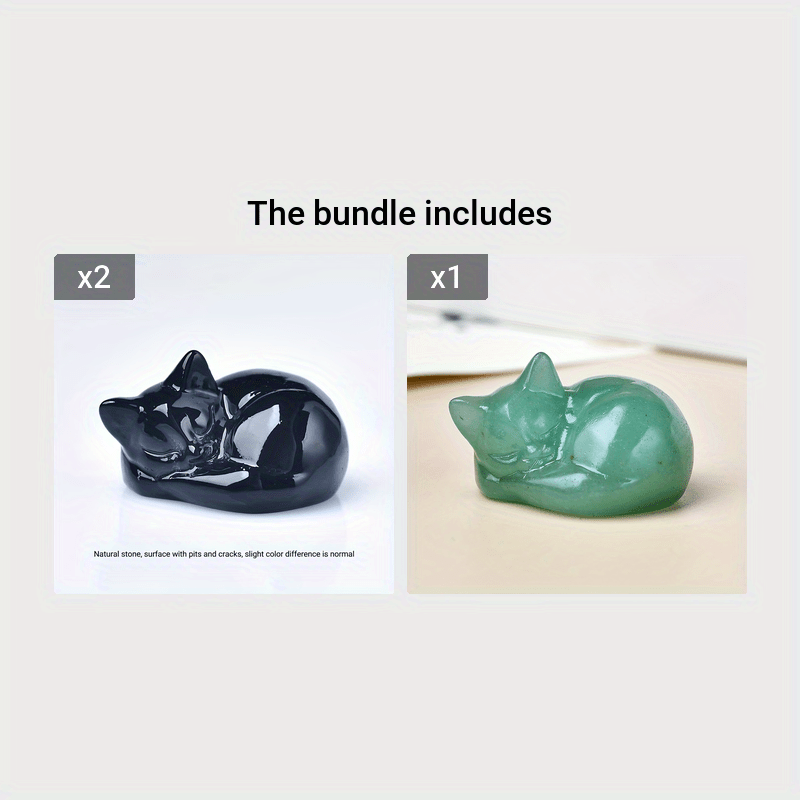 Figura de cristal de gato durmiente tallada en cuarzo natural, decoración para el hogar, regalo, 3.81cm